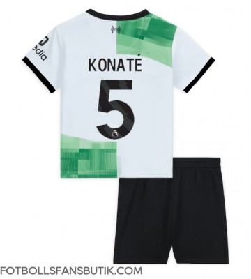 Liverpool Ibrahima Konate #5 Replika Bortatröja Barn 2023-24 Kortärmad (+ Korta byxor)